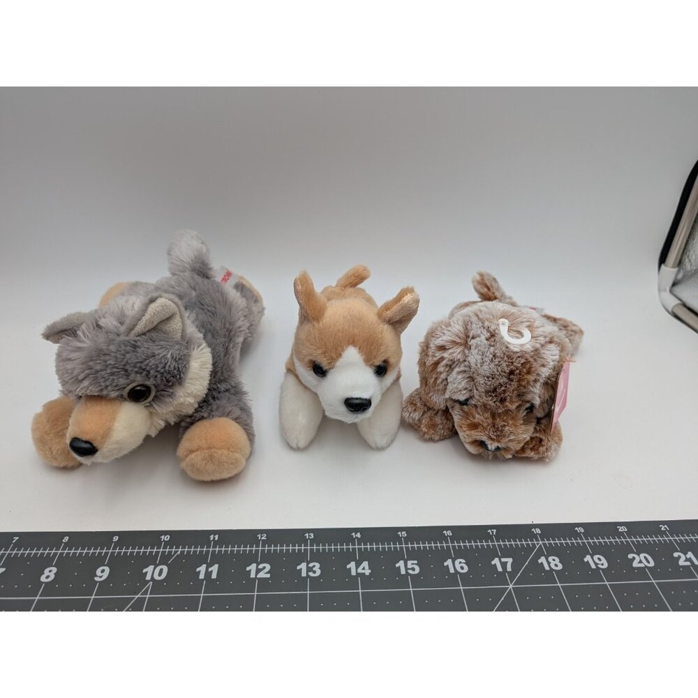 Aurora‎ Corgi Husky Dog Wolf Plush Coco Lab Lot of 3  Stuffed Animal Toy